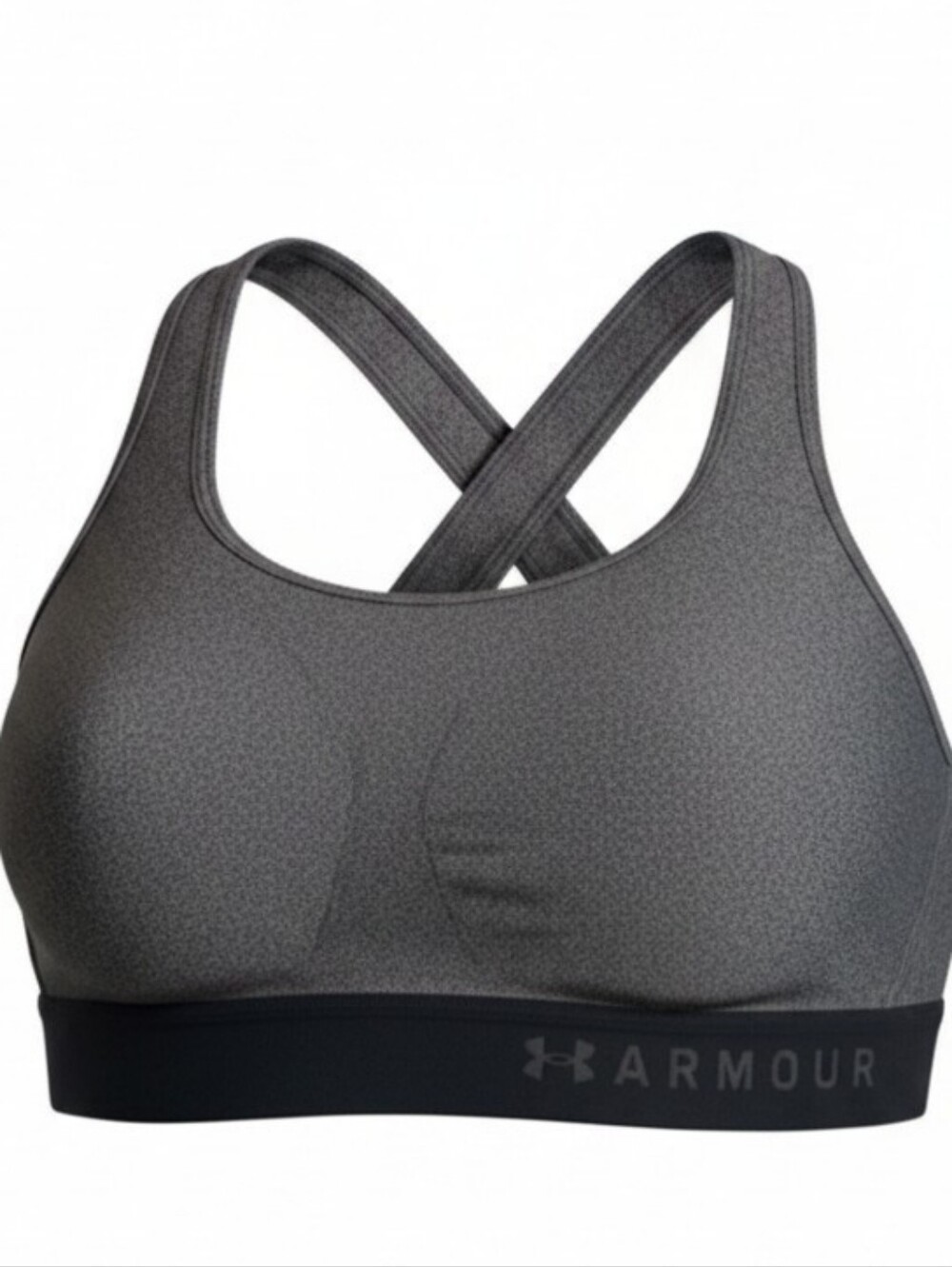 EUC Under Armour Women’s Crossback Mid-Impact Padded Sports Bra Gray Heather XL